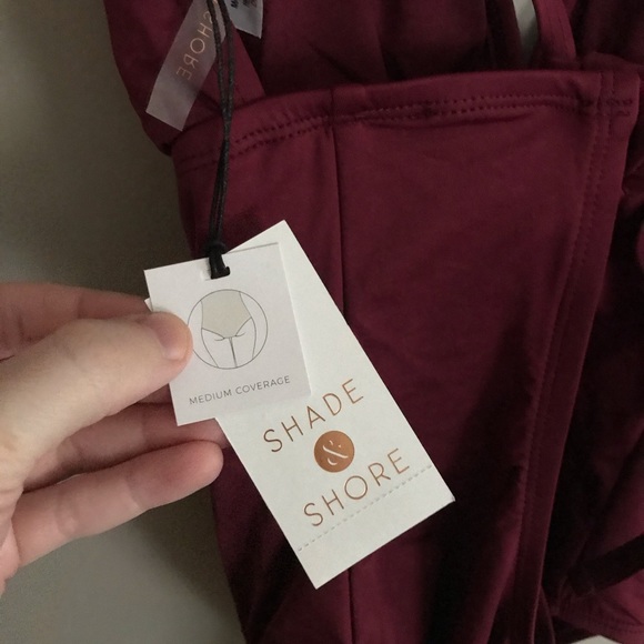 NWT Shade & Shore Plum One Piece Bathing Suit M - Picture 7 of 8